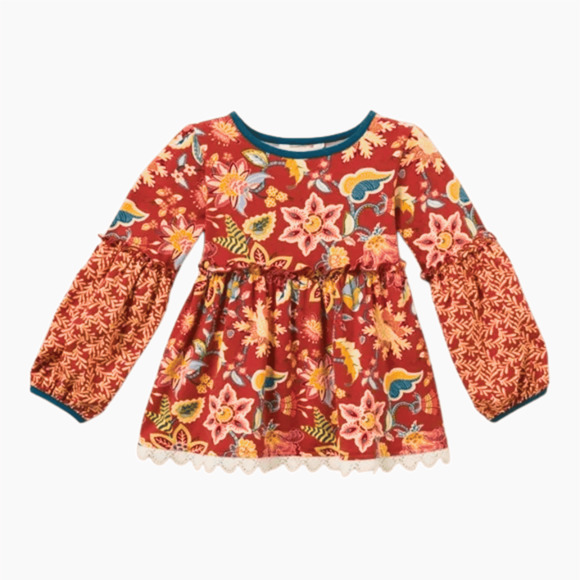 Matilda Jane Garden Mums Floral Tunic NWT Sz 2 - Picture 2 of 5